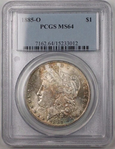 1885-O 米国モルガン銀貨 $1 PCGS MS-64 トーン BR5 S