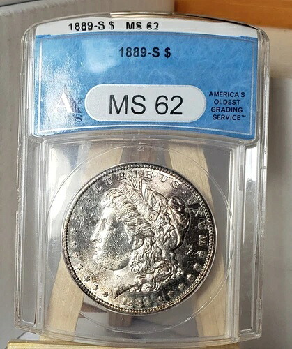 1889-S モーガン ドル!- ANACS MS 62!! - マルチカラー トーニング!!!｜WORLD RESOURCE【KING店】