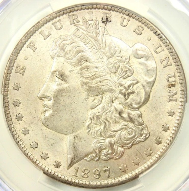 1897-O モーガン シルバー ダラー 1 ドル - 認定 CACG AU55 (CAC) - 見た目も良くなりました!｜WORLD RESOURCE【KING店】 177,650円