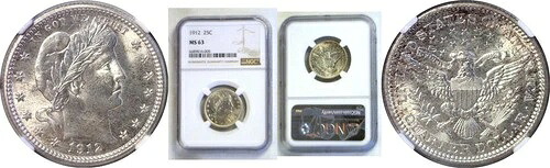 1912年 25セント バーバー クォーター NGC MS-63|WORLD RESOURCE【KING店】