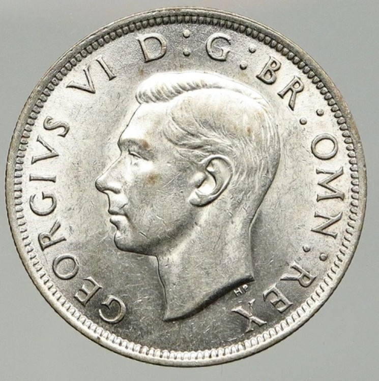 1942年 イギリス ジョージ6世 オールドシルバーハーフクラウンコイン i92432|WORLD RESOURCE【KING店】