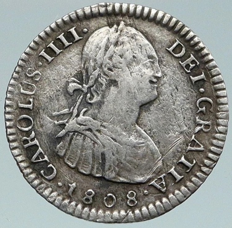 1808年 JP ペルー 南アメリカ カルロス4世 旧銀貨 ペルー レアル コイン i87479|WORLD RESOURCE【KING店】