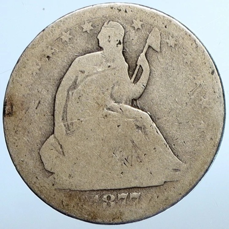 1877年 P アメリカ合衆国 イーグル座位自由の女神像 オールド シルバー ハーフドルコイン i111100|WORLD RESOURCE【KING店】