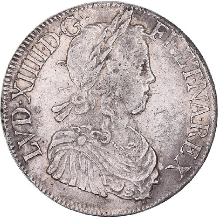 [#638024] フランス、ルイ 14 世、エク、エク ア ラ メッシュ ロング、1651 年、ボルドー、シルバー｜WORLD RESOURCE【KING店】