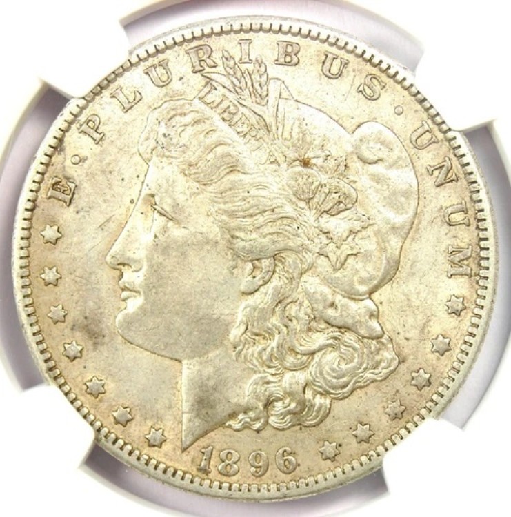 1896-O モルガン シルバー ダラー 1 ドル コイン - NGC AU55 認定 - AU55 の希少な日付