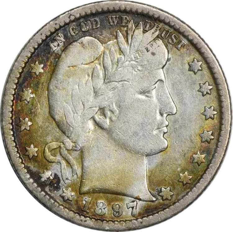 1897-O バーバー シルバー クォーター VF 未認定 #330