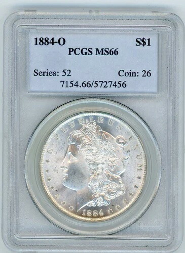 1884-O モーガン シルバー ドル 1ドル MS 66 PCGS