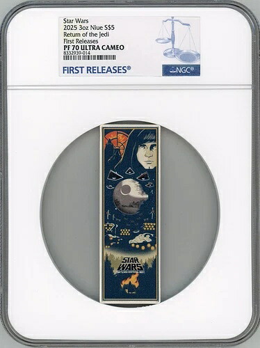 2025年 ニウエ スターウォーズ ジェダイの帰還 3オンス シルバーポスターコイン NGC 70 FR