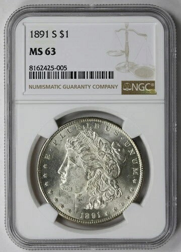 1891-S モルガン・ダラー $1 MS 63 NGC