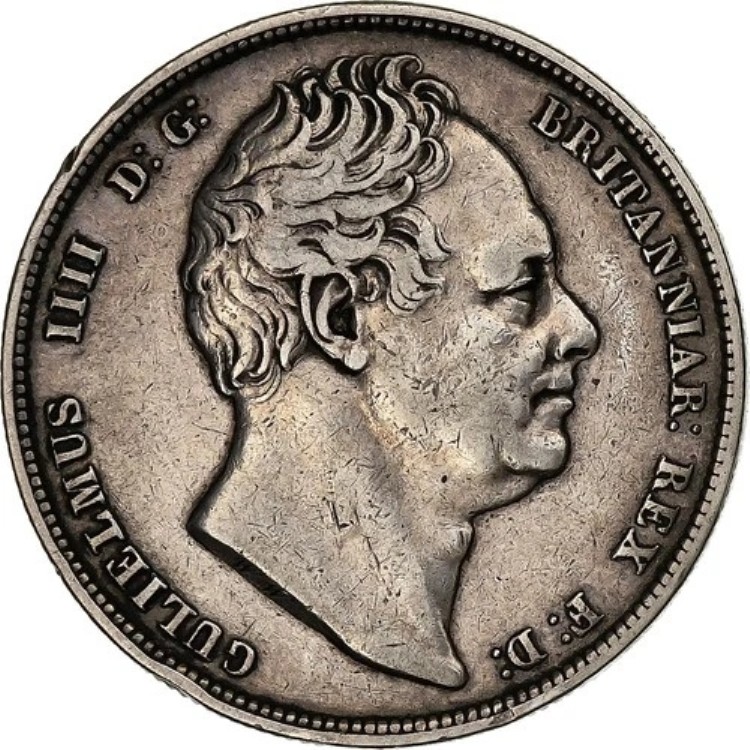 [#1511812] イギリス、ウィリアム4世、1/2クラウン、1834年、ロンドン、銀、EF