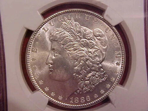 1886年 モルガン・ダラー - NGC MS 66 - 写真をご覧ください! - (G1540)