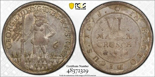 1698 6 マリエングロッシェン PCGS MS62 BRUNS-CAL-HAN