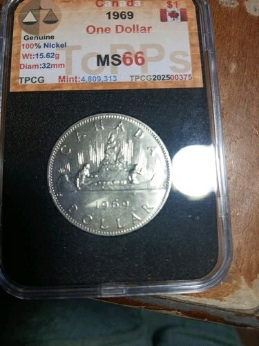 1969年カナダ銀貨 MS66