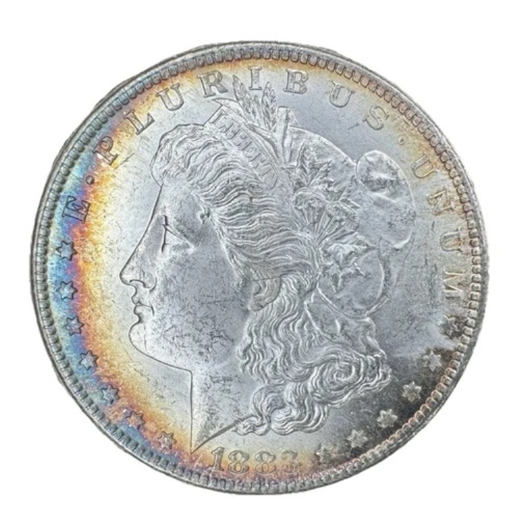 1883-CC モルガン銀貨 BU++??レインボートーン カーソンシティ??
