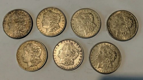 1921年モルガン・ダラー1ドル90%銀貨7枚
