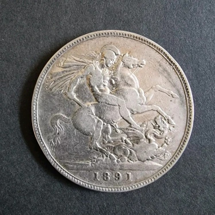 1891年 GB ヴィクトリア銀冠貨 イギリス UK QV