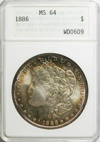 1886年モルガン銀貨 ANACS MS-64 ANA オールドソープボックスホルダー｜WORLD RESOURCE【KING店】