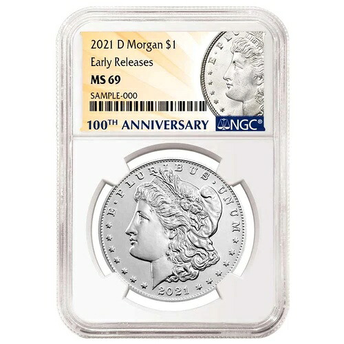 2021-D $1 モーガン シルバー ダラー NGC MS69 ER 100th アニー。ラベル｜WORLD RESOURCE【KING店】