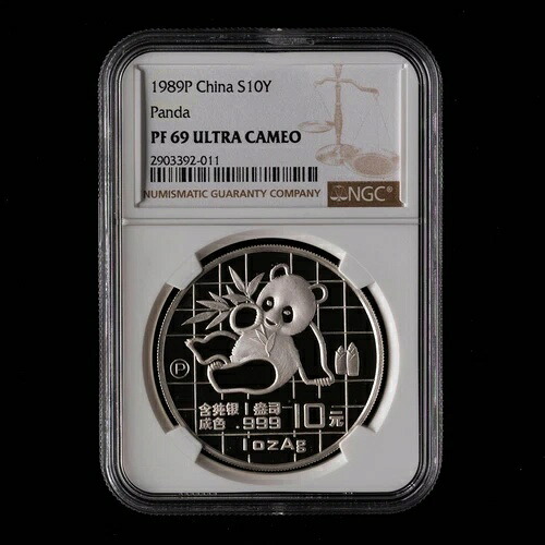 1989年 中国 10元 1オンス パンダ銀貨 NGC PF69｜WORLD RESOURCE【KING店】