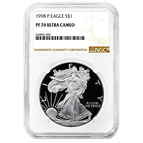 1998-P プルーフ 1ドル アメリカン シルバー イーグル NGC PF70UC ブラウンラベル｜WORLD RESOURCE【KING店】