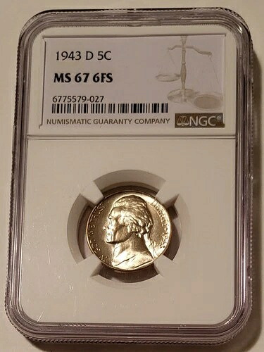 1943年 D ジェファーソン シルバー ニッケル MS67 6FS NGC｜WORLD RESOURCE【KING店】