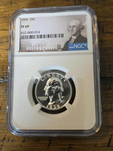 1959年ワシントンクォーター25セント NGC PF69
