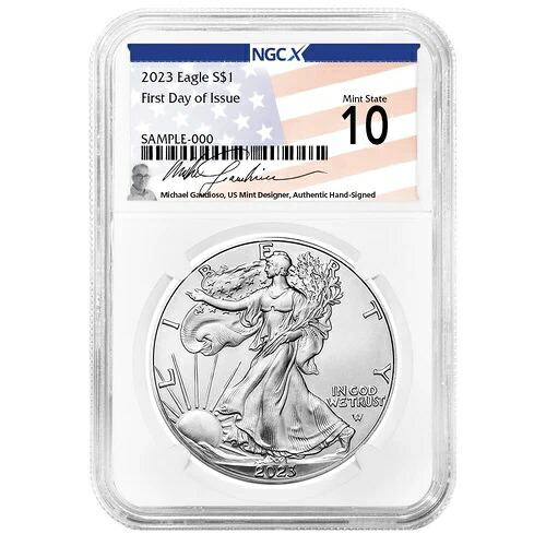 2023年 1ドル アメリカン シルバー イーグル NGCX MS10 FDI ガウディオソ フラッグラベル｜WORLD RESOURCE【KING店】