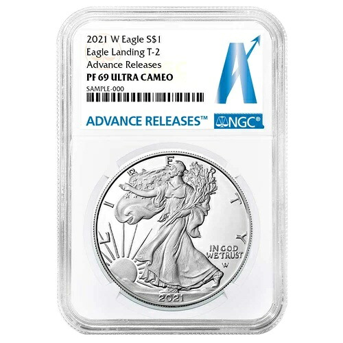 2021-W プルーフ $1 タイプ 2 アメリカン シルバー イーグル NGC PF69UC AR アドバンス リリース L...｜WORLD RESOURCE【KING店】