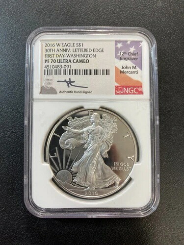 2016 W プルーフ シルバー イーグル NGC PR-70 DCAM - シルバー プルーフ - ASE - 認定 - $1｜WORLD RESOURCE【KING店】