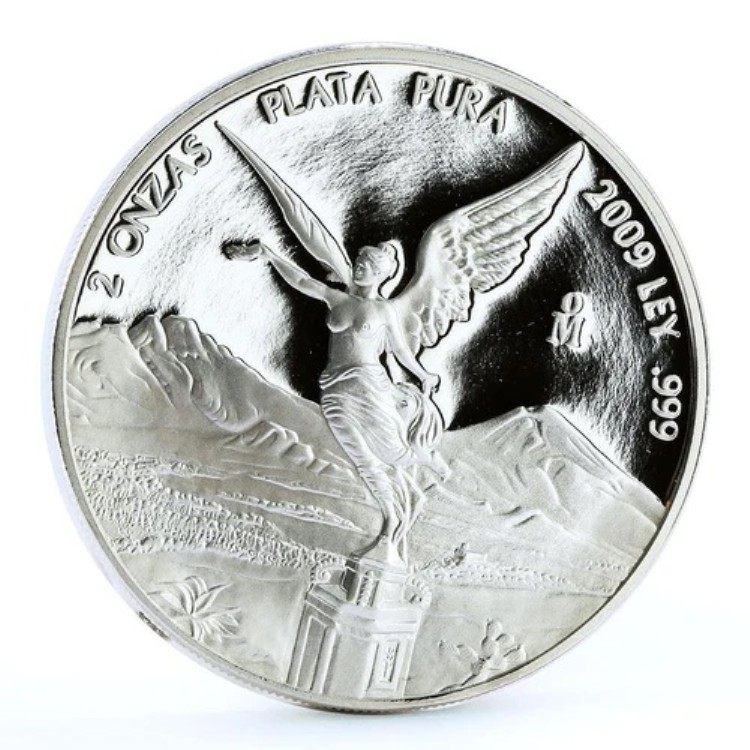 メキシコ 2オンサス リベルタッド 独立の天使 プルーフ銀貨 2009年｜WORLD RESOURCE【KING店】