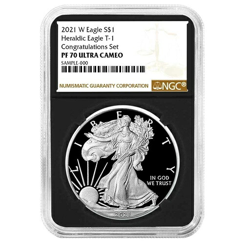 2021-W プルーフ $1 タイプ 1 アメリカン シルバー イーグル コングラテーション セット NGC PF70UC B...｜WORLD RESOURCE【KING店】