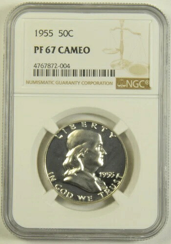 1955年 フランクリンハーフ NGC PF-67 カメオ #31-128｜WORLD RESOURCE【KING店】