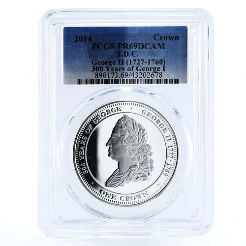 トリスタンダクーニャ 1クラウン ジョージ2世即位300周年記念 PR69 PCGS 銀貨 2014年｜WORLD RESOURCE【KING店】