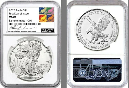 2023 (W) シルバーイーグル NGC MS70 FDOI ウェストポイントで鋳造 GAUDIOSO サインラベル｜WORLD RESOURCE【KING店】