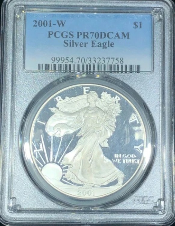 米国 2001-W シルバー アメリカンイーグル PCGS PR70 DCAM