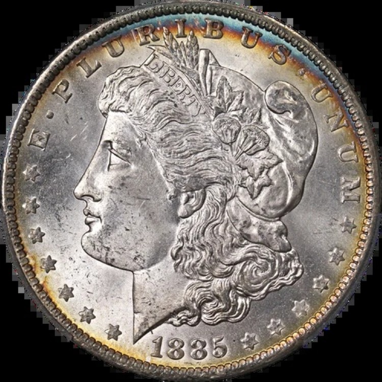 1885-O モルガン銀貨 PCGS MS65 素晴らしい外観 良好な打刻