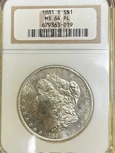 1881年 S モルガン・ダラー MS64 PL PCGS