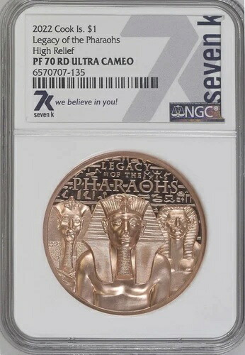 7k メタルズ レガシー・オブ・ザ・ファラオズ 銅貨 2022 NGC PF70 クック諸島造幣局 5000
