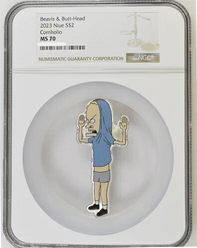 2023年 ニウエ ビービス・アンド・バットヘッド グレート・コーンホリオ 1オンス 銀貨 NGC MS 70