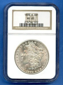 1898 O NGC MS65 モルガン・ダラー 1ドル 米国造幣局 銀貨 1898-O MS-65