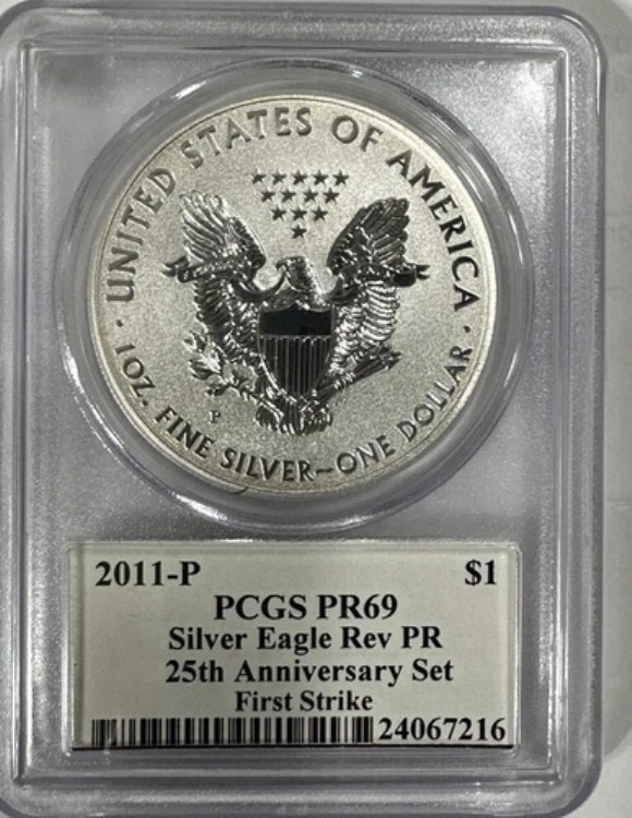 2011-P ファーストストライク リバース プルーフ シルバー イーグル 25周年記念セット PCGS PR69
