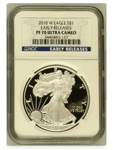 2010 Wプルーフ シルバーイーグル NGC PF70 ウルトラカメオ アーリーリリース ブルーラベル