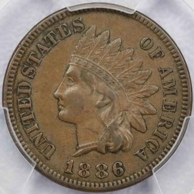 1886年 タイプ1 1セント インディアンヘッド セント - PCGS AU 53