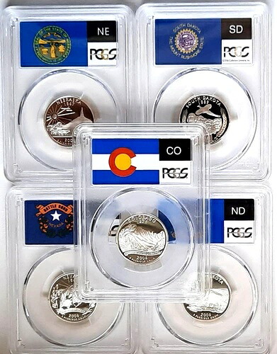2006-S シルバー ステート クォーター セット (コイン 5 枚) PCGS PR70 DCAM ステート フラッグ