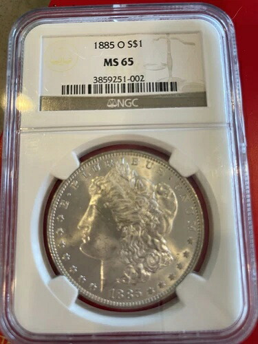 1885年 O モルガン銀貨 MS 65