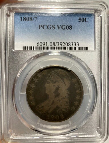 1808/7 キャップド バスト ハーフ ドル PCGS VG08 - 素晴らしいコインです!