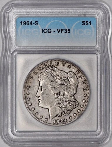 1904-S モーガン シルバー ダラー $1 ICG VF35 - 素晴らしいコインです!