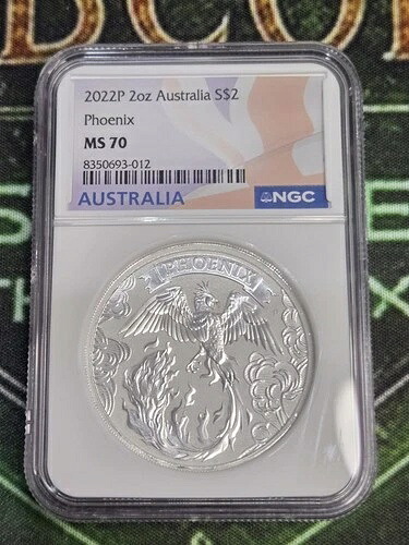 2022P 2オンス オーストラリア フェニックス シルバー 2ポンド MS70 NGC *Pop 75*