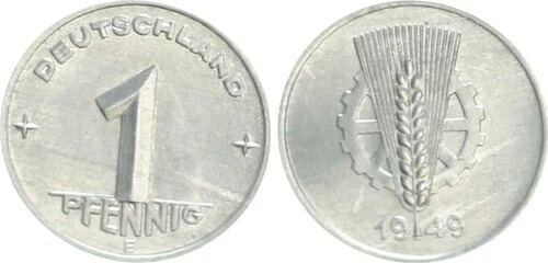 GDR 1 Pfennig 1949 E Prfr-St. (3) フレッシュミントコンディション (41765)