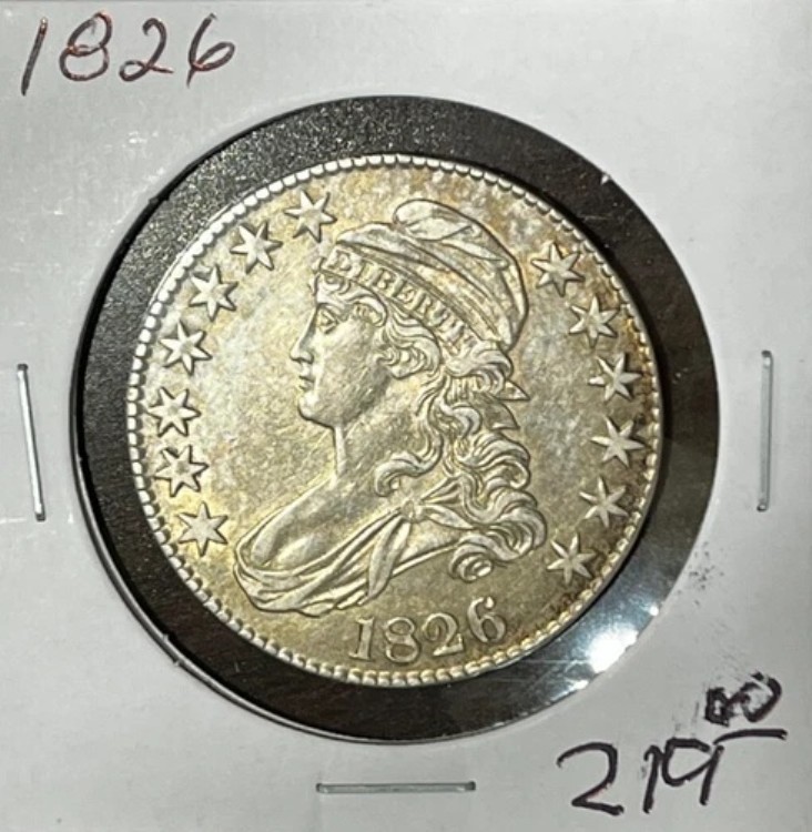 1826年製 ハーフダラー胸像 AU - 古いクリーニング済み